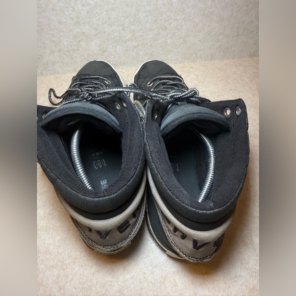 Converse Trainers Fold Down Black Grey Canvas Roll High Tops Men 12 Women 14 - Picture 6 of 9